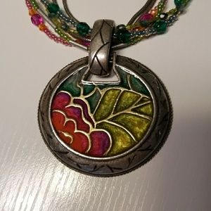 Chico's Floral Rainbow Necklace